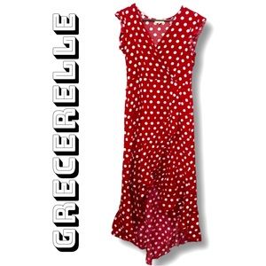 GC, Maroon with white polkadots. Small